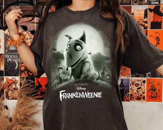 Vintage Frankenweenie Sparky Dog Halloween T-Shirt, Disney Frankenweenie Movie Tee