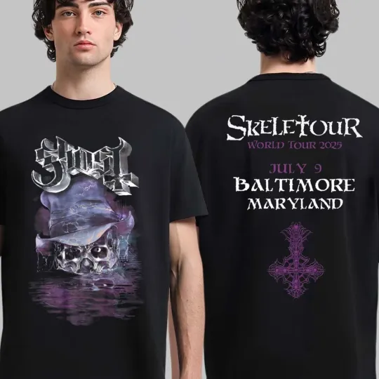 Ghost Skeletour World Tour 2025 Merch Tee In Baltimore Maryland July 9 Shirt