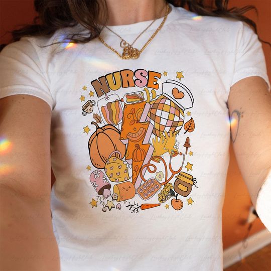 Cute Thanksgiving Nurse Baby Tee, Nursing Student Women Fitted T-Shirt