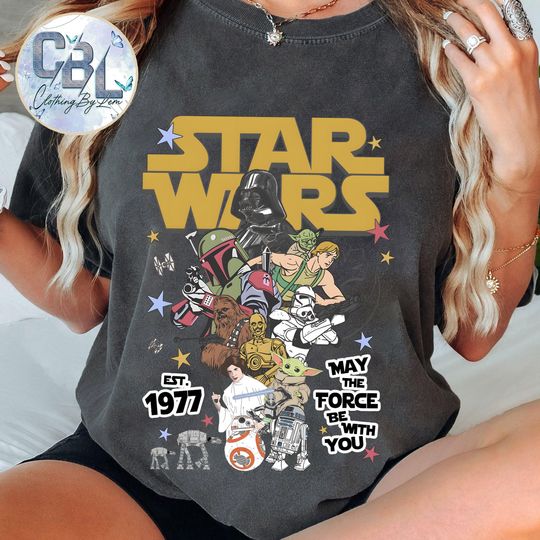 Retro Disney Star Wars Shirt, May The Force Be With You T-shirt, Disneyland Family Holiday Vacation 2025, Galaxy's Edge Trip
