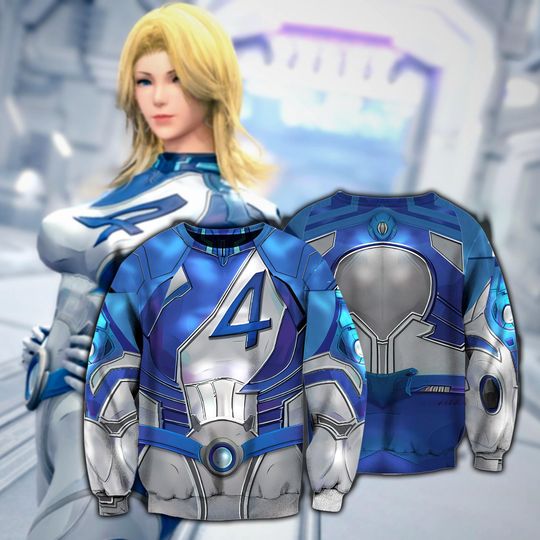 Fantastic Four Sue Storm 3D Full Over Print Shirt, Superhero Rivals Invisible Woman Inspired Suit, Fantastic Four First Steps Avengers Gift