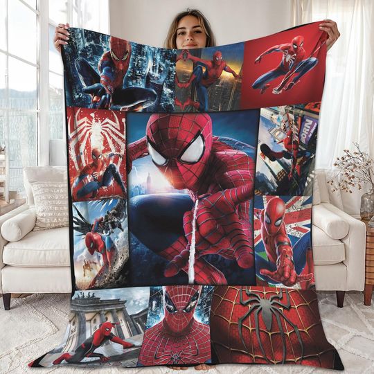 Spiderman Blanket, SpiderMan Blanket Quilt Gift For Fans, Avengers Super Hero Blanket, Superhero Christmas Gift For Kids