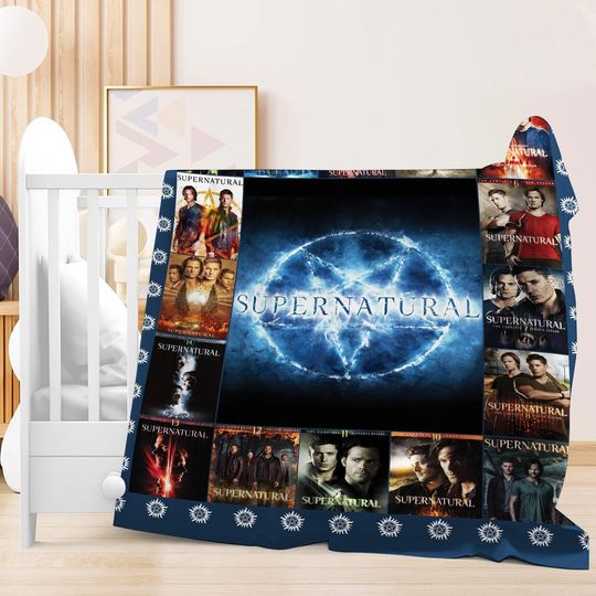 Supernatural Fleece Blanket, Supernatural Movie Blanket, Winchester Brothers Blanket, Birthday Gift, Supernatural Fan Gift, Dean Winchester