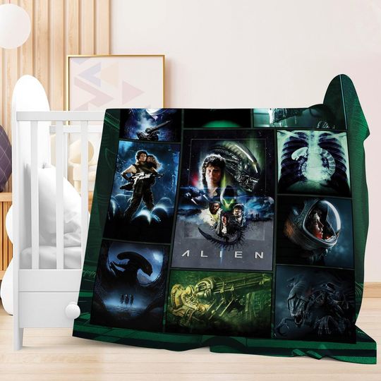Alien Ridley Scott Blanket, Alien Xenomorph Ellen Ripley Blanket, American Movie Blanket for Bed Couch Sofa