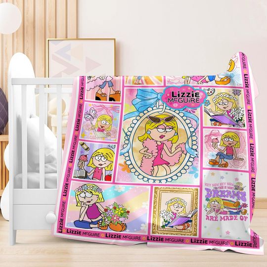 Coquette Bow Lizzie Mcguire Blanket, Cute Lizzie McGuire Blanket, This Is What Dreams Are Made Of, Baby Girl Blanket, Disneyland Channel