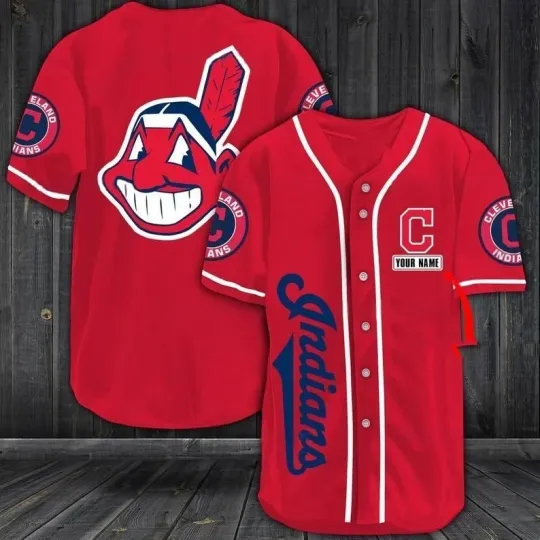 Cleveland Indians Red Baseball Jersey