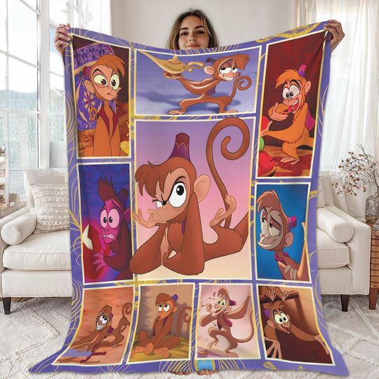 Aladdin Abu Fleece Blanket | Aladdine Magic Blanket | Magic Kingdom Blankets For Bed Couch Sofa | Disneyland Blanket