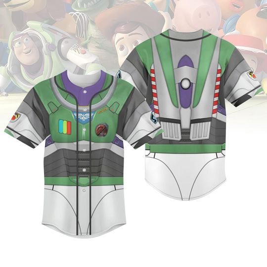 Buzz Lightyear Baseball Jersey, Toy Story Space Ranger Jersey Kids Shirt, Disney Halloween Costume Tee, Pixar Cosplay Jersey Shirt