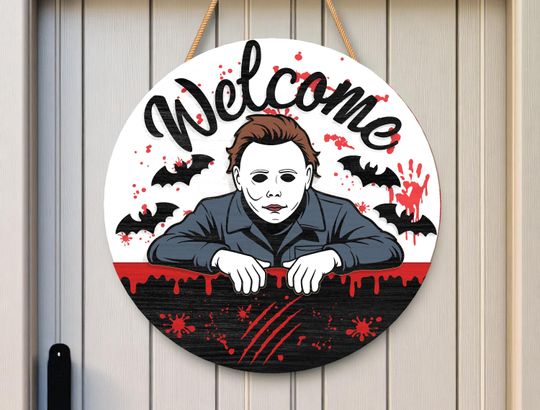 Bloody Welcome Sign, Creepy Halloween Door Sign , Horror Wall Decor
