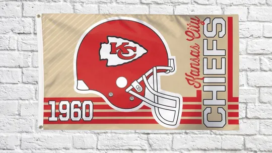 Kansas City Chiefs Football 3x5 ft Classic Logo Retro Flag Ideal football Gift Banner