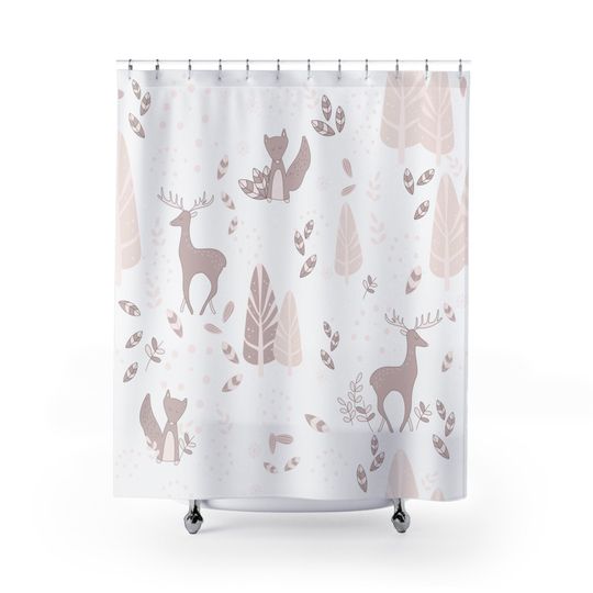 Minimalist Boho Snowflake Shower Curtain Winter Wonderland Bathroom Deco Fabric Shower Curtain Winter Charm Bathroom Decor Boho Vibes