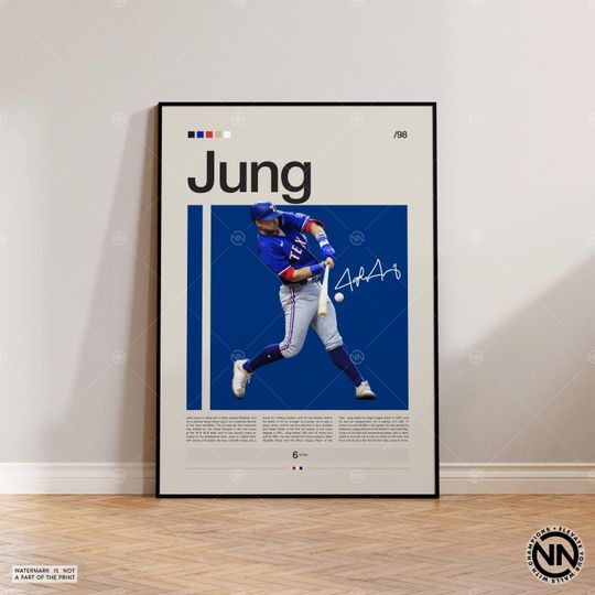 Josh Jung Poster, Texas Rangers Poster, Baseball Prints, Sports Poster, Baseball Player Gift, Baseball Wall Art, Sports Bedroom Posters