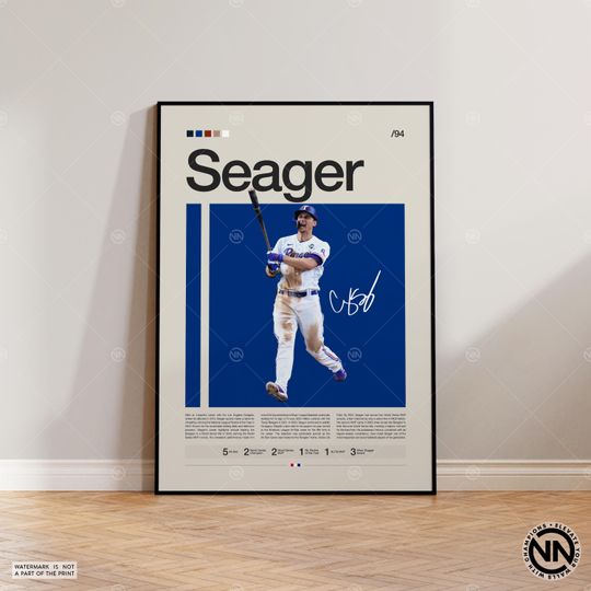 Corey Seager Poster, Texas Rangers Poster, Baseball Prints, Sports Poster, Baseball Player Gift, Baseball Wall Art, Sports Bedroom Posters