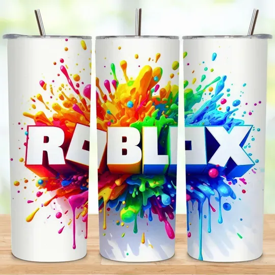 Roblox Tumbler with Lid and Straw, Cartoon Tumbler
