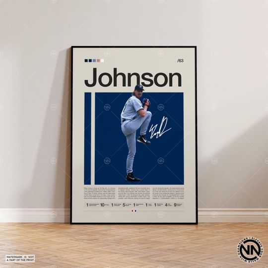 Randy Johnson Poster, Houston Astros Print, Baseball Prints, Sports Poster, Baseball Player Gift, Baseball Wall Art, Sports Bedroom Posters