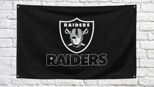 Los Angeles Raiders Football fans 3x5 ft Black Flag - Ideal football Gift Banner