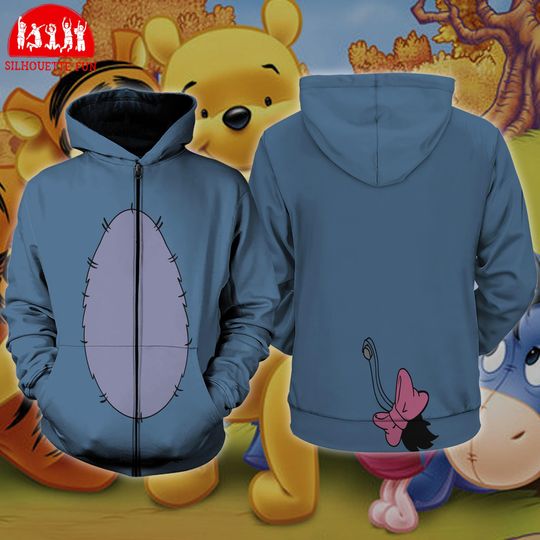 Funny Eeyore 3D Full Over Print Hoodie, Winnie The Pooh Eeyore Shirt, Halloween Costume, Eeyore Cosplay, Halloween Cosplay Hoodie Hoodie