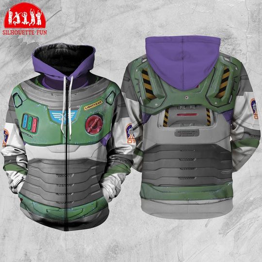 Buzz Lightyear Full Over Print 3D Hoodie, Toy Story Buzz Lightyear Cosplay, Toy Story Movie Hoodie, Halloween Family Costume