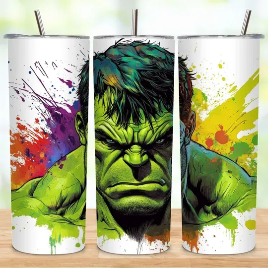 Superhero Tumbler with Lid and Straw