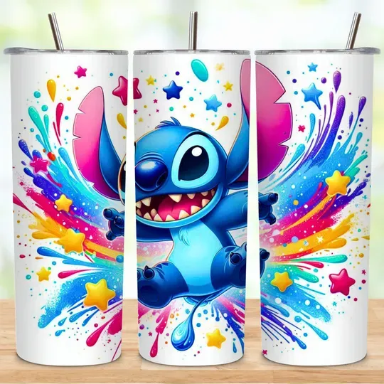 Magic Disney Stitch Tumbler with Lid and Straw