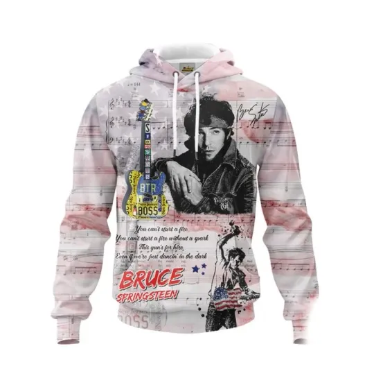 Bruce Springsteen Hoodie - 3D US Size Unisex Pullover for Fans