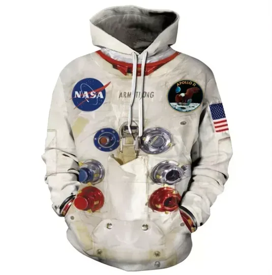 NASA Hoodie - Astronaut Apollo 3D US Size Pullover