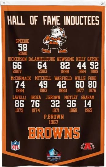Cleveland Football 3x5 ft Hall of Fame Inductees Super Bowl Flag Banner