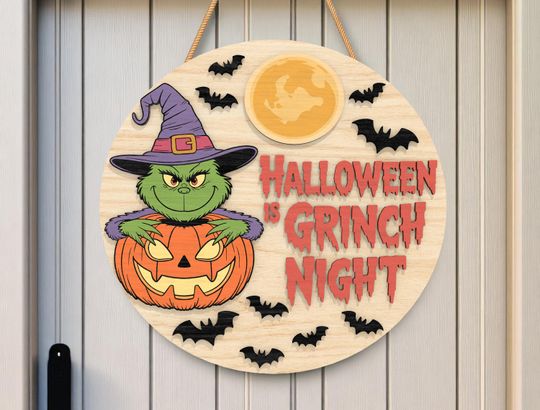 Halloween Is funny character Night Round Sign