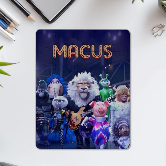 Personalize Sing Pig Puzzle, Kids Gifts, Birthday Gift, Christmas Gift, Sign 2 Movie, Custom Name Puzzles for Kids, Cartoon Puzzle C1FN20