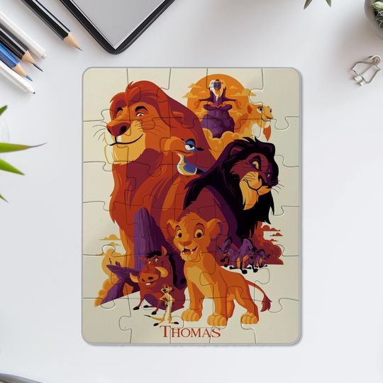 Personalize Lion King Puzzle with Name Kids Jigsaw Gift Son Daughter Birthday C1FP23