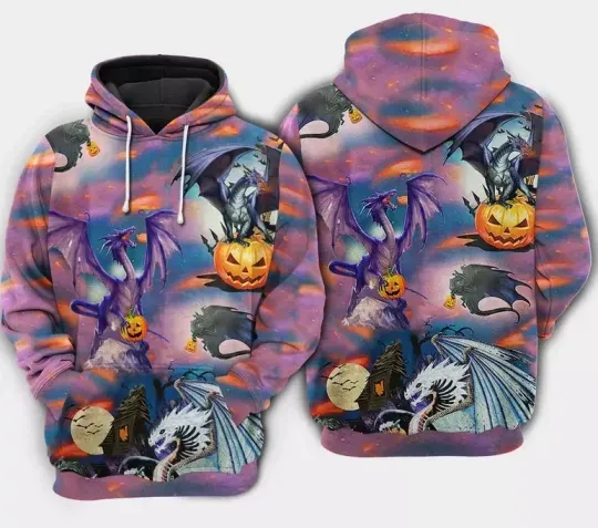 Dragon And Halloween 3D Hoodie