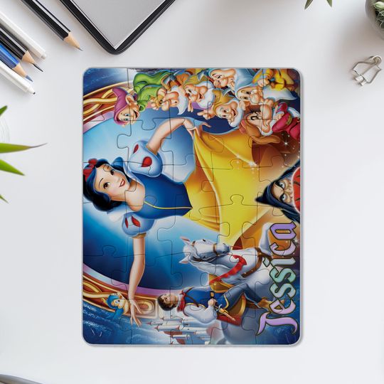Personalised Snow White and Seven Dwarfs Jigsaw Puzzle for Adults and Kids, Disney Snow White and Seven Dwarfs, Fairy Tale, Gift
