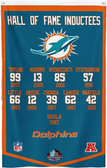 Miami Football 3x5 ft Hall of Fame Super Bowl Champions Flag football Banner