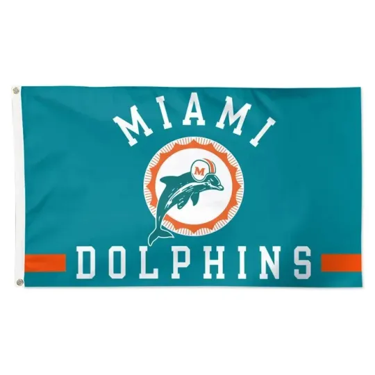 Miami Football 3x5 ft Classic Retro Logo Flag - football Gift Banner