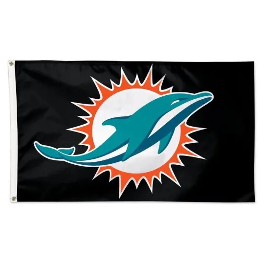 Miami Football fans 3x5 ft Black Flag - Ideal football Gift Banner