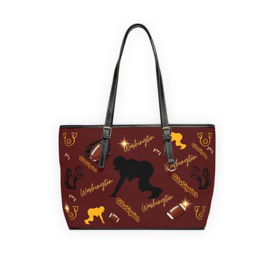 Washington Football Team Leather Shoulder Football Purse Gift For Washington Football Team Lover's Gift for Her Birthday Gifts