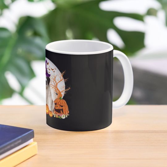 Dog Halloween Saint Bernard Dog Jack O Lantern Pumpkin Coffee Mug