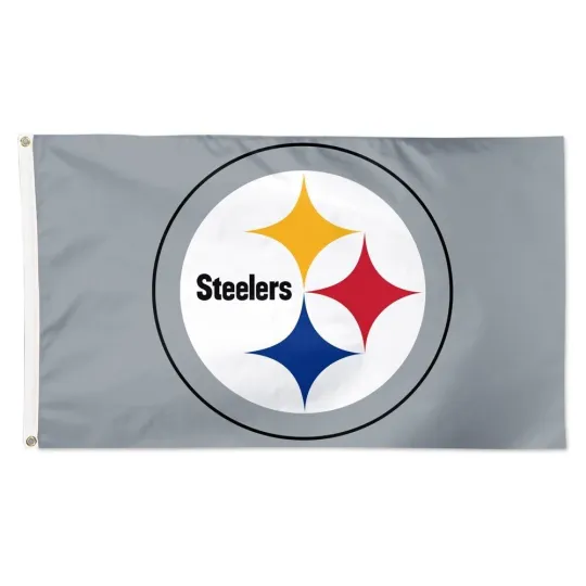 Pittsburgh Football fans 3x5 ft Gray Flag - Ideal football Gift Banner