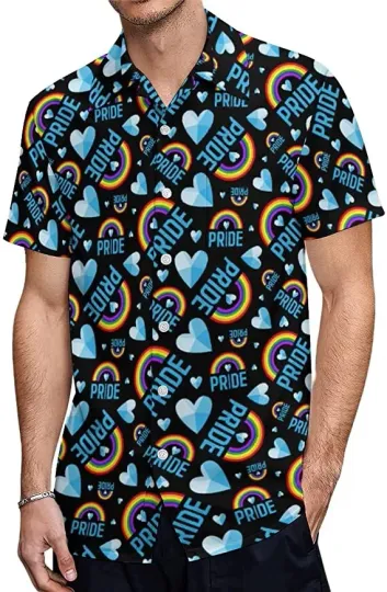 Gay Pride Hawaiian Shirt, Rainbow Hawaiian Shirt