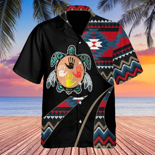 Tribe Design Native American Hawaiian Shirt 3D