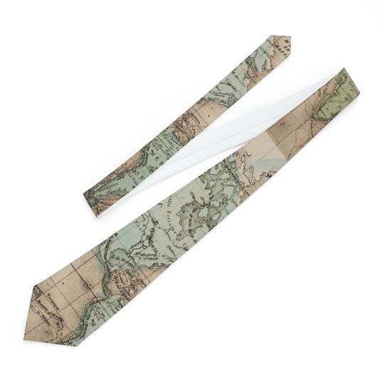 Necktie World Map Style Neck Ties For Men Travel Map Design Theme Neck Ties For Men 1980's Style Neck Ties Gift For Him Gift For Travelers