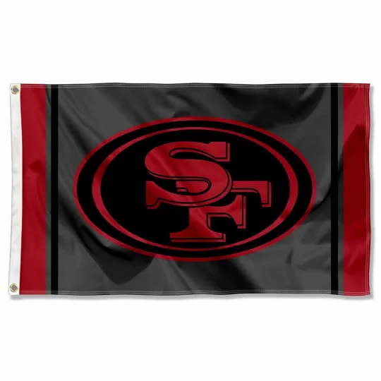 San Francisco Football 3x5 ft Black Sideline Flag - Ideal football Gift Banner