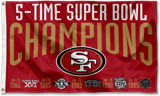 San Francisco 3x5ft flag 5x Time Super Bowl Champions Ideal football Gift Banner