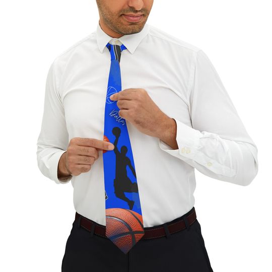 Dallas Basketball Style Necktie Men Ties Gifts for Basketball Fans Father's Day Gifts Ties For Coaches