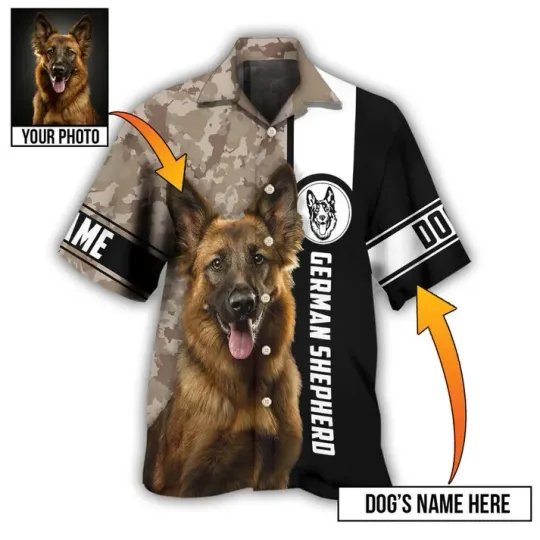 German Shepherd My Lovely Dog Custom Photo Personalized - Hawaiian Shirt