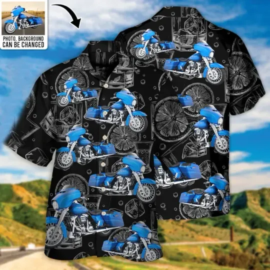 Motorcycle Biker Racing Custom Photo - Hawaiian Shirt