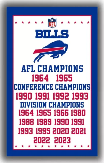 Buffalo Football 3x5 ft All Super Bowl Champions Flag football Banner