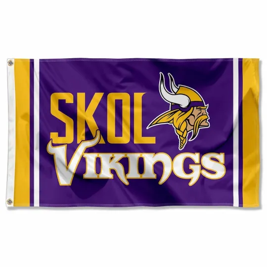 For Minnesota Vkings Football fans 3x5 ft Skol Flag - Ideal football Gift Banner