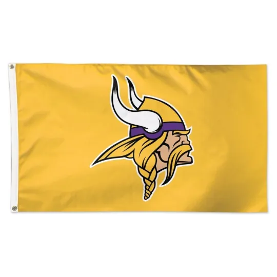 Minnesota Vkings Football fans 3x5 ft Gold Flag - Ideal football Gift Banner