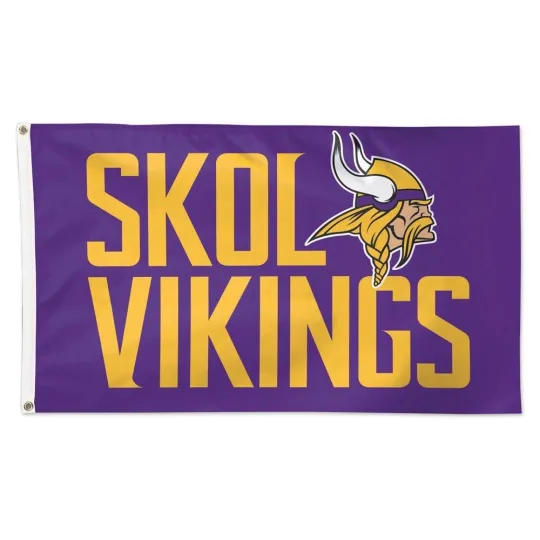 Minnesota Vkings 3x5 ft Team Slogan Flag Super Bowl football - Ideal Gift Banner